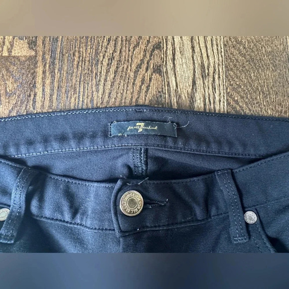 7 For All Mankind Women’s Black Skinny Stretch Pants Mid Rise Size 29 - Picture 6 of 10